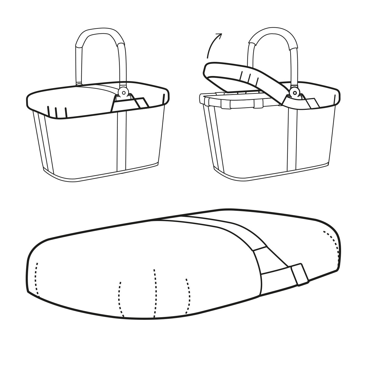 Reisenthel Stofftasche, Polyester, schwarz, 485×65×285 mm
