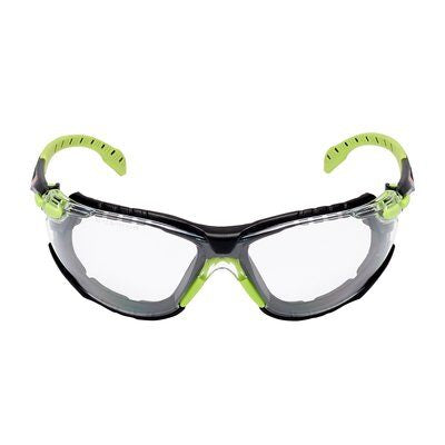 3M Solus Schutzbrille – Antibeschlag, Kratzfest, Rahmen Grün/Schwarz, Kunststoff, Inkl. Stoffetui