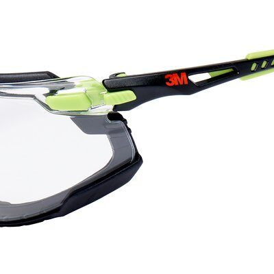 3M Solus Schutzbrille – Antibeschlag, Kratzfest, Rahmen Grün/Schwarz, Kunststoff, Inkl. Stoffetui