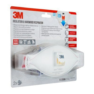 3M Atemschutzmaske FFP3 9332+ – Einheitsgrösse – Weiss – 2 Stk.