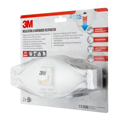 3M Atemschutzmaske FFP3 9332+ – Einheitsgrösse – Weiss – 2 Stk.