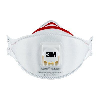 3M Atemschutzmaske FFP3 9332+ – Einheitsgrösse – Weiss – 2 Stk.