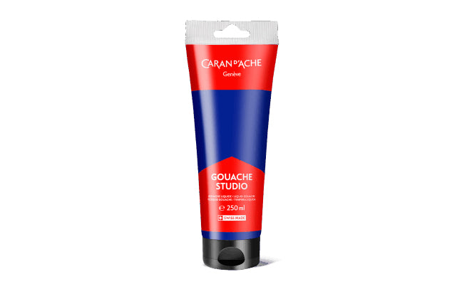 Caran d-Ache Caran d'Ache Studio Gouache – Ultramarin, matt – 250 ml – für Papier, Karton, Holz