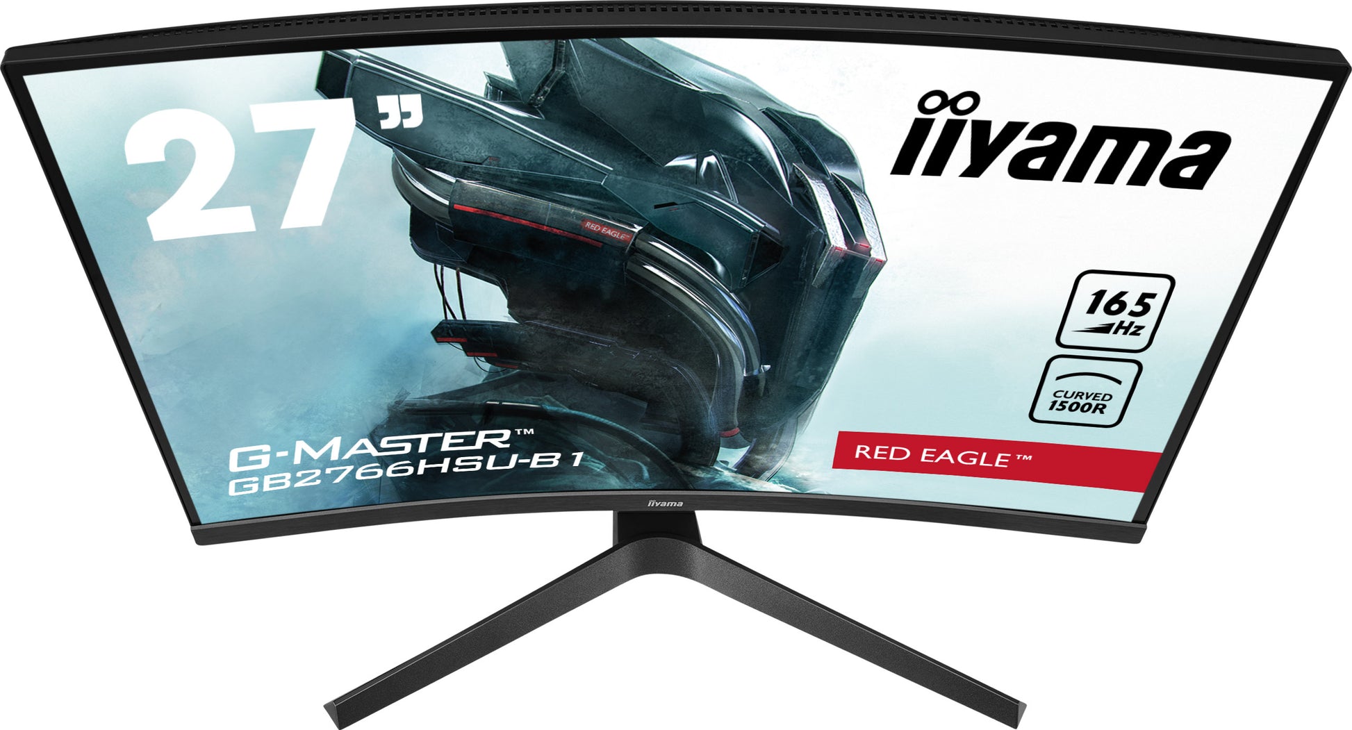iiyama GB2766HSU-B1 – Monitor, 27", 1920 × 1080 (Full HD), VA, 165 Hz, 250 cd/m², Curved, Schwarz