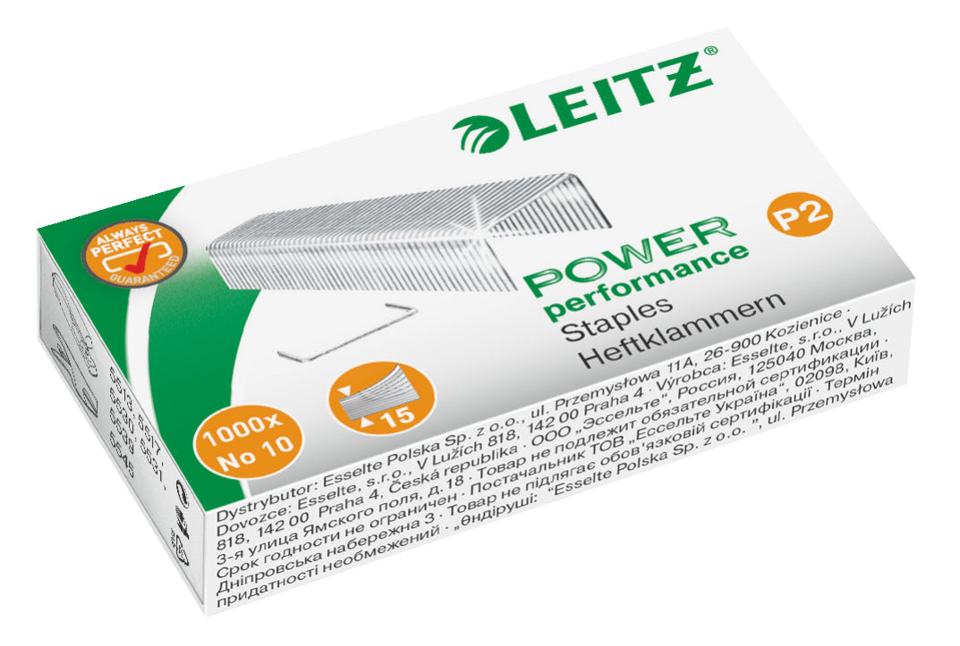 Leitz Heftklammern Nr. 10 – 4,5 mm – verzinkt, silber – 1000 Stk.