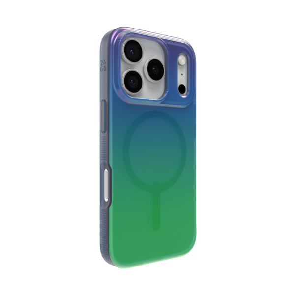 ZAGG Milan Snap Backcover – für Apple iPhone 17 Pro, MagSafe, Graphen, Grün / Blau, bis 4 m Sturzsicher