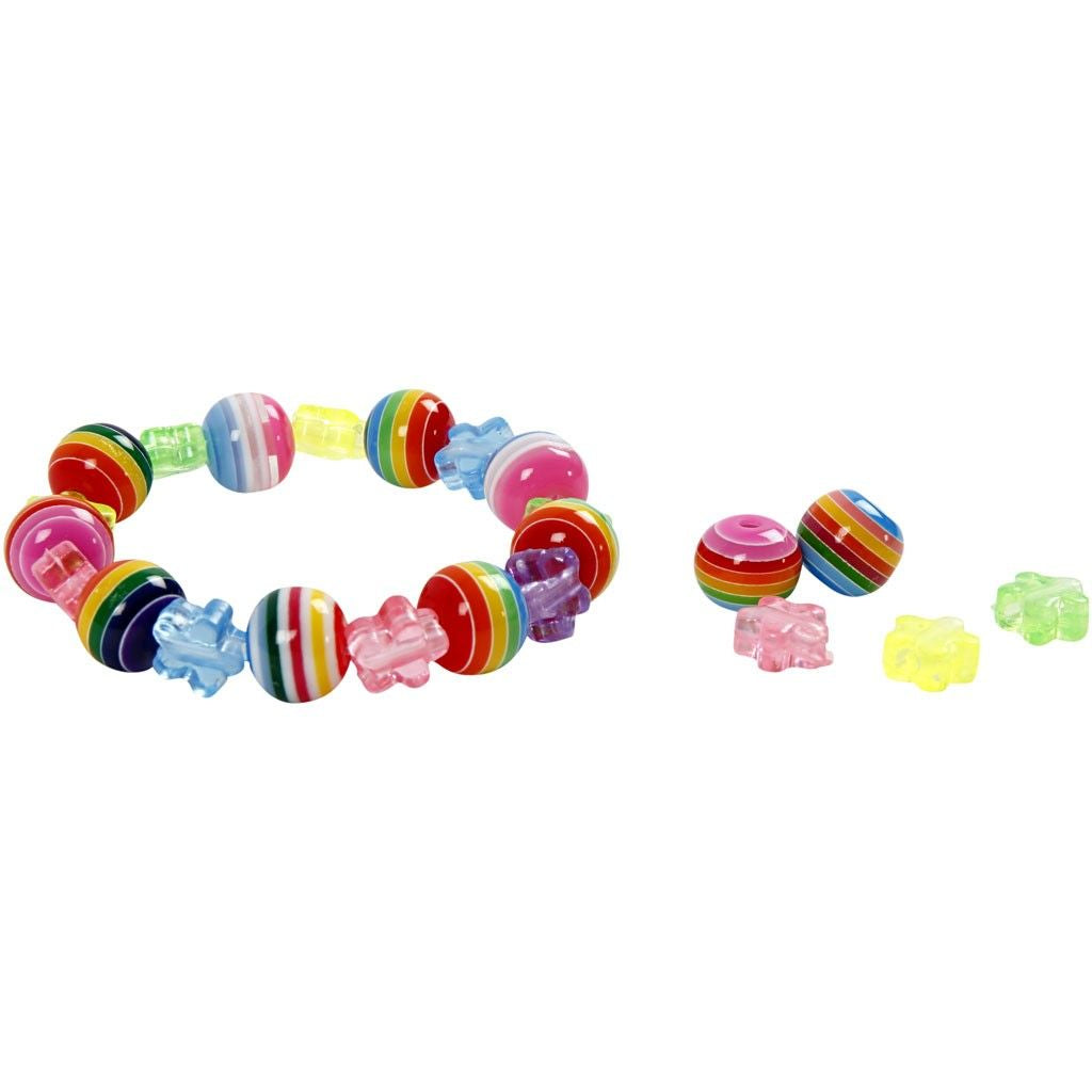 Creativ Company Resinperlen-Mischung – Mehrfarbig, Glanz – Ø 12 mm, Loch 1,5 mm