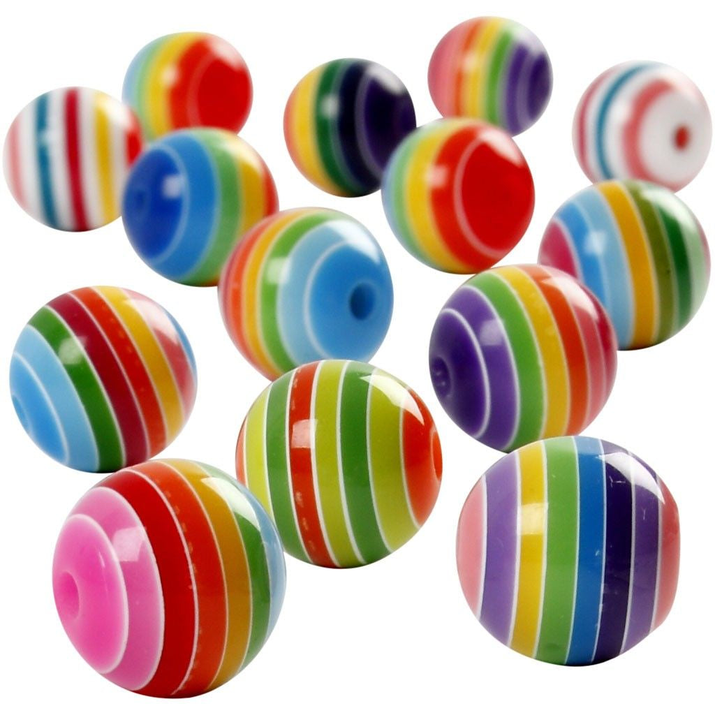 Creativ Company Perlenset, rund, Acryl – mehrfarbig – Ø 10 mm, Loch 2,5 mm – 480 Stk.