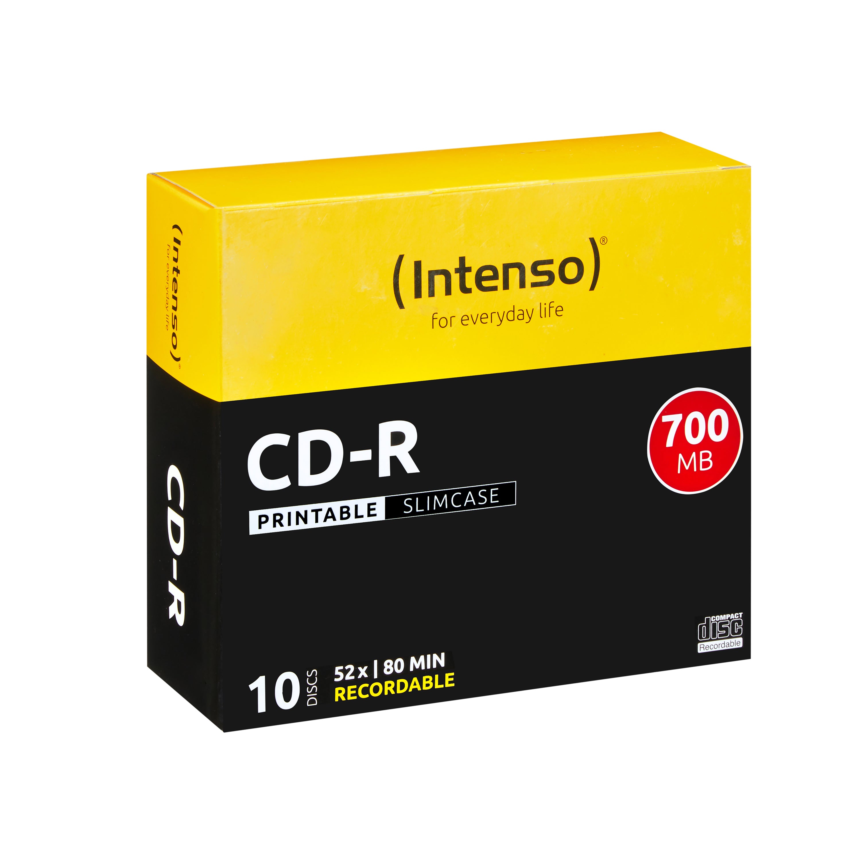 Intenso CD-R 700 MB – 52×, bedruckbar, 10er Pack