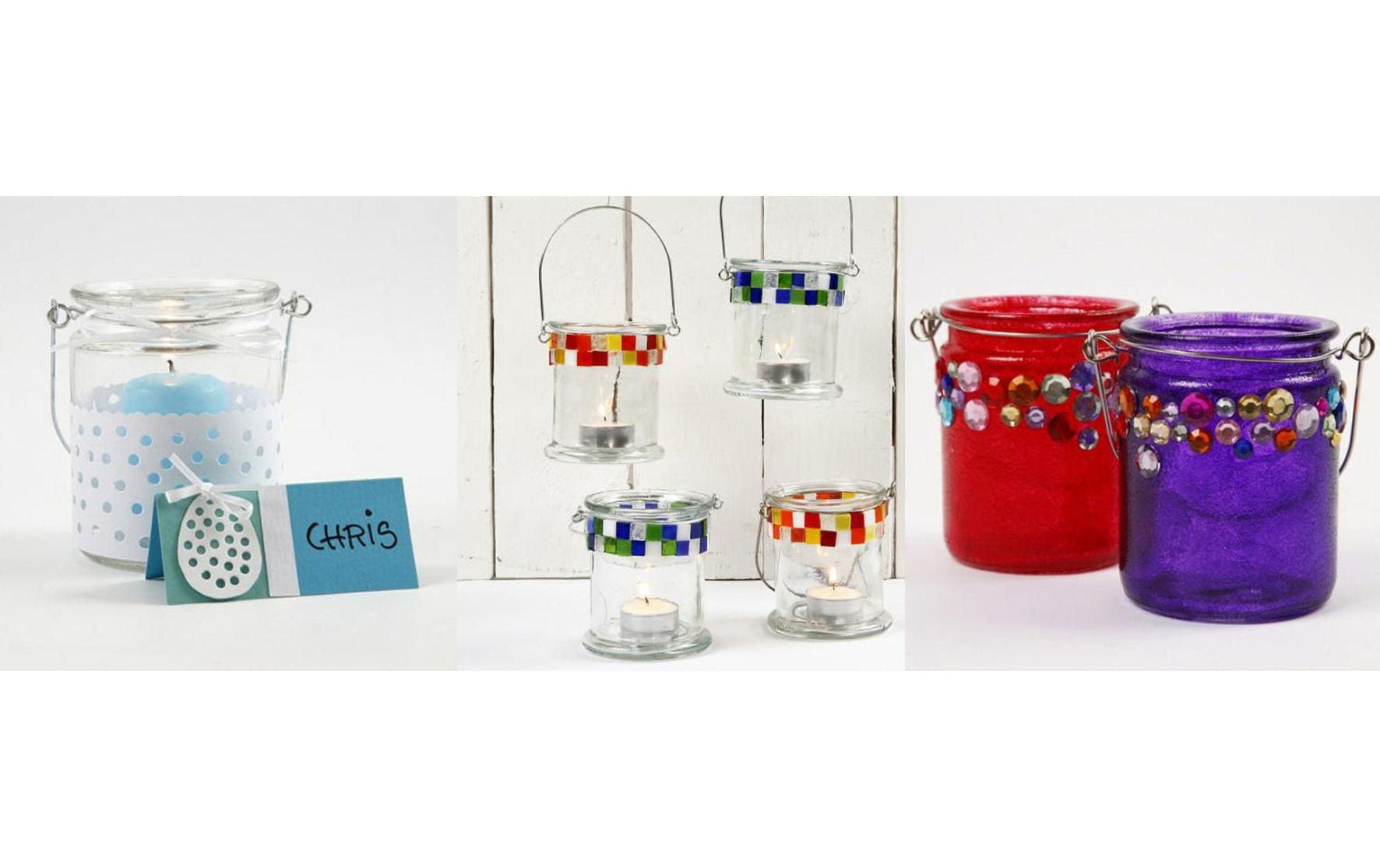 Creativ Company Laterne – Glas, transparent – Ø 7,6 × 10 cm – 12-teilig