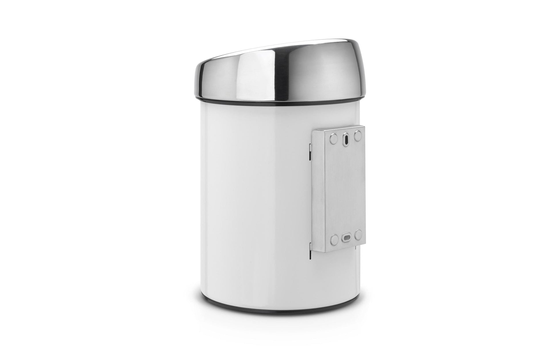 Brabantia Push-Abfalleimer Touch Bin 364488 – 3 l – Kunststoff, rund – weiss – Wandmontage