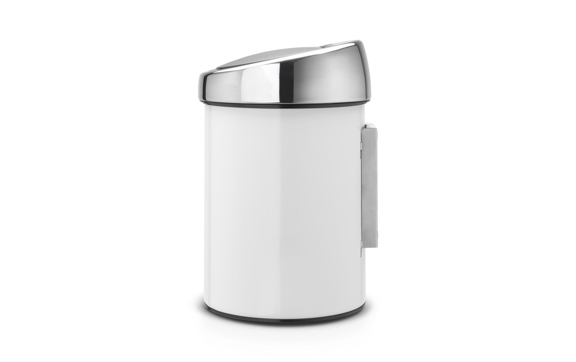 Brabantia Push-Abfalleimer Touch Bin 364488 – 3 l – Kunststoff, rund – weiss – Wandmontage