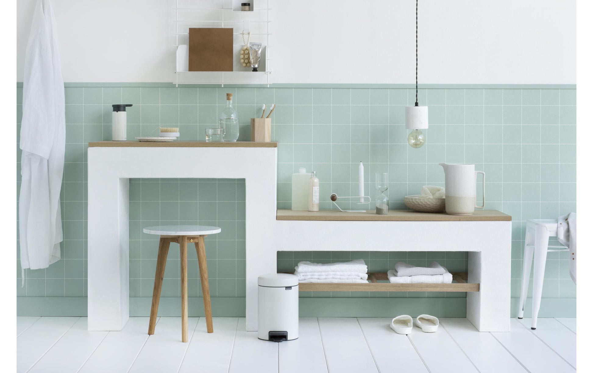 Brabantia NewIcon Treteimer – 3 l – Kunststoff, rund – weiss – Soft-Close