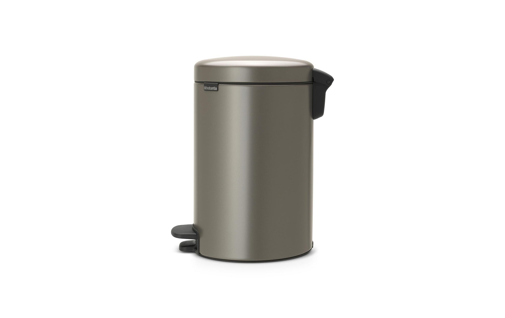 Brabantia NewIcon Papierkorb – 12 l, mit Deckel, Edelstahl – Ø 240 × H 411 mm
