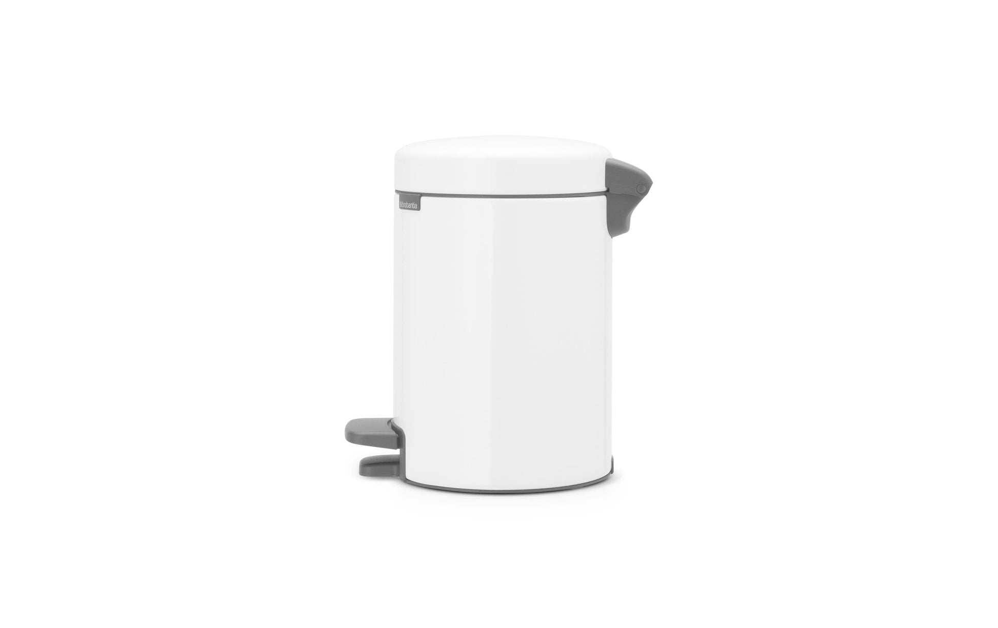 Brabantia NewIcon Treteimer – 3 l – Kunststoff, rund – weiss – Soft-Close