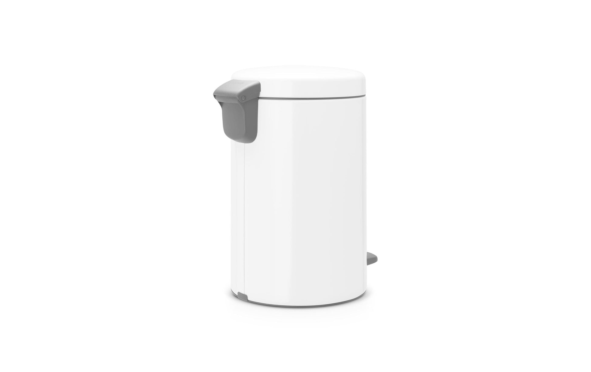 Brabantia NewIcon Treteimer – 12 l – Edelstahl, rund – Weiss – Soft-Close