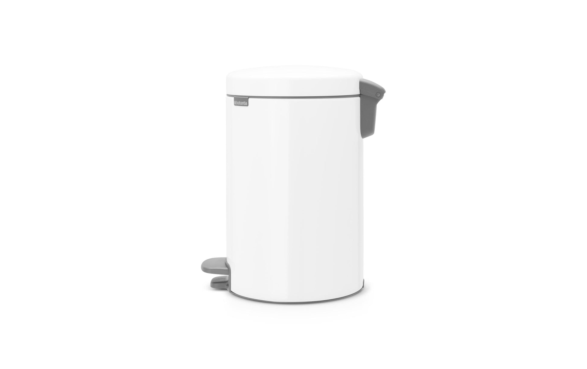 Brabantia NewIcon Treteimer – 12 l – Edelstahl, rund – Weiss – Soft-Close