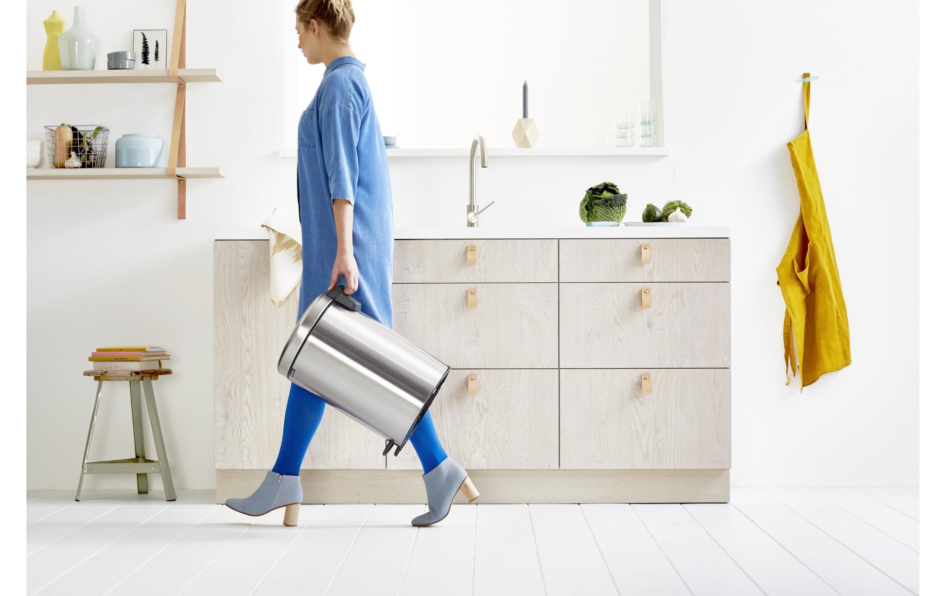 Brabantia NewIcon Papierkorb – 20 l – Edelstahl, silber matt – Ø 290 × H 467 mm