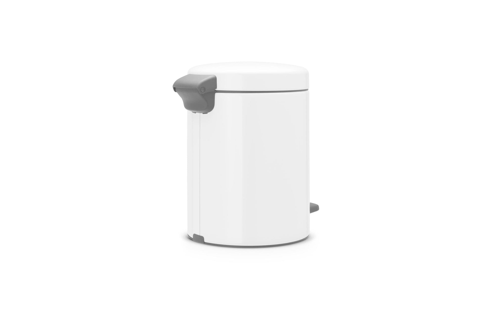 Brabantia NewIcon Treteimer – 5 l – Edelstahl, rund – Weiss – Soft-Close, geruchssicherer Deckel