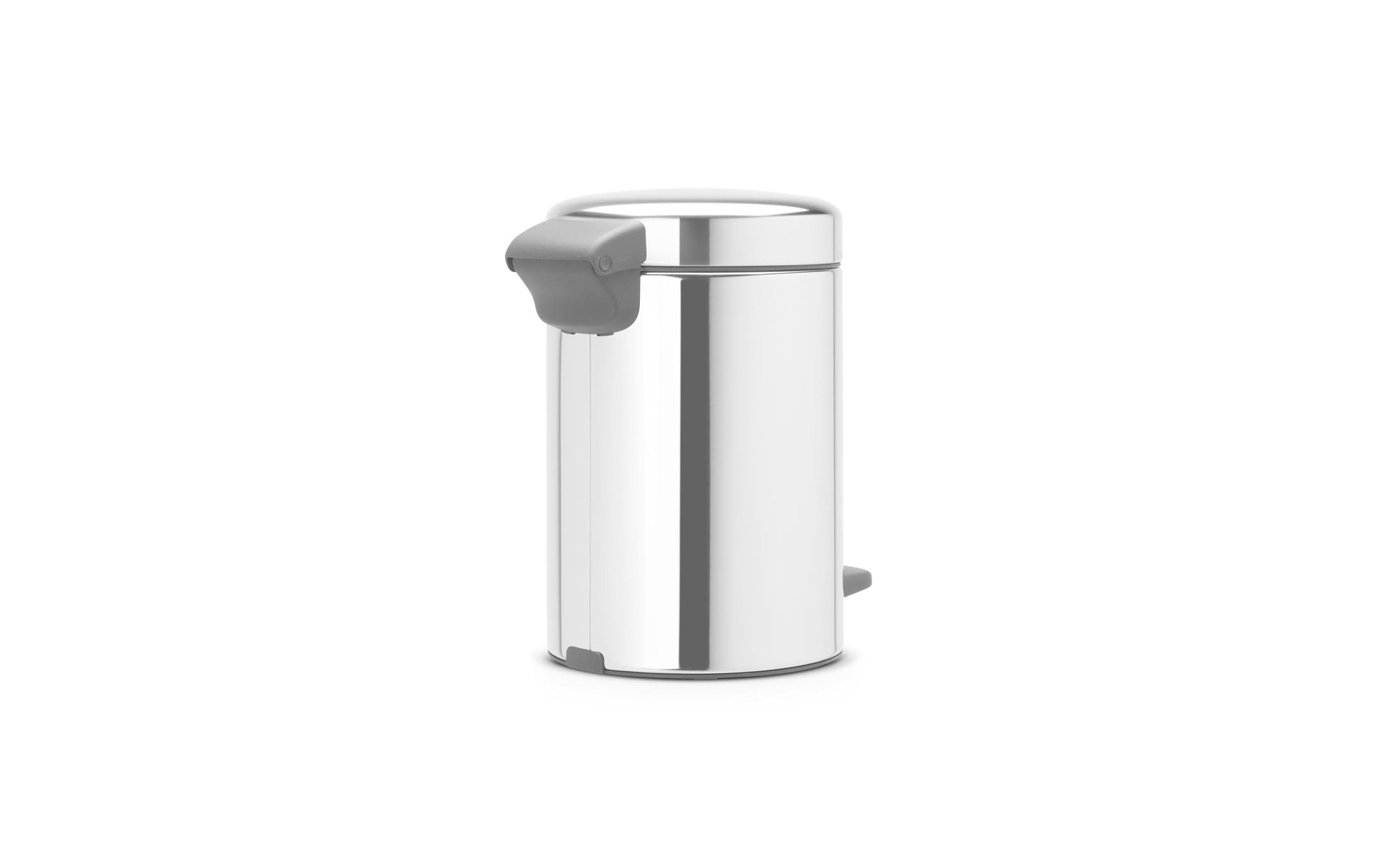 Brabantia Papierkorb NewIcon – 3 l – mit Deckel, Edelstahl – Ø 170 × H 264 mm, Anti-Rutsch-Basis
