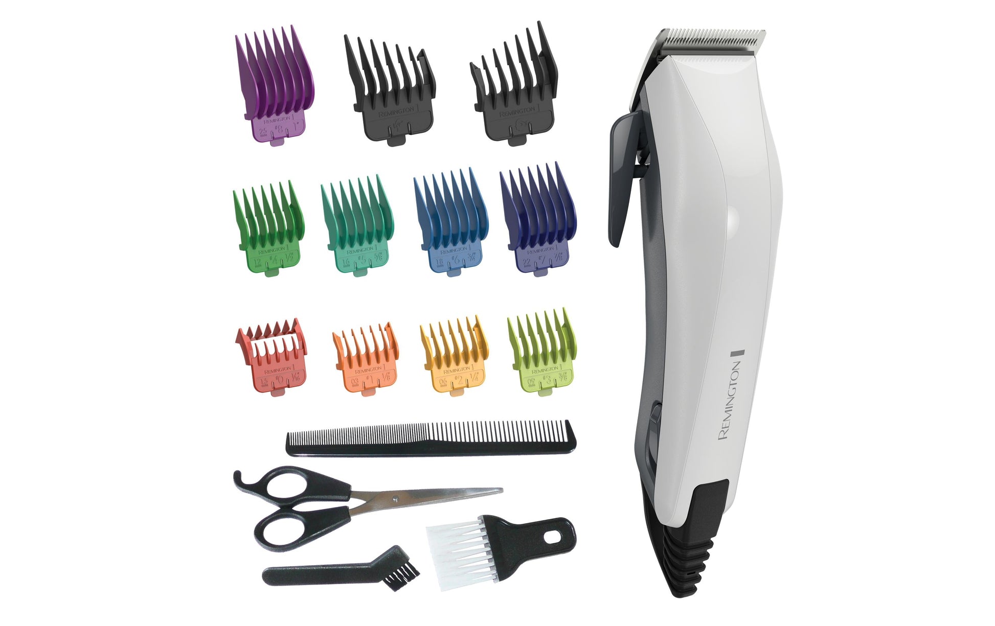 Remington Haarschneider HC5035 ColourCut – Netzbetrieb, Kammaufsatz – Schnittlänge 0,5–25 mm – Grau, Weiss