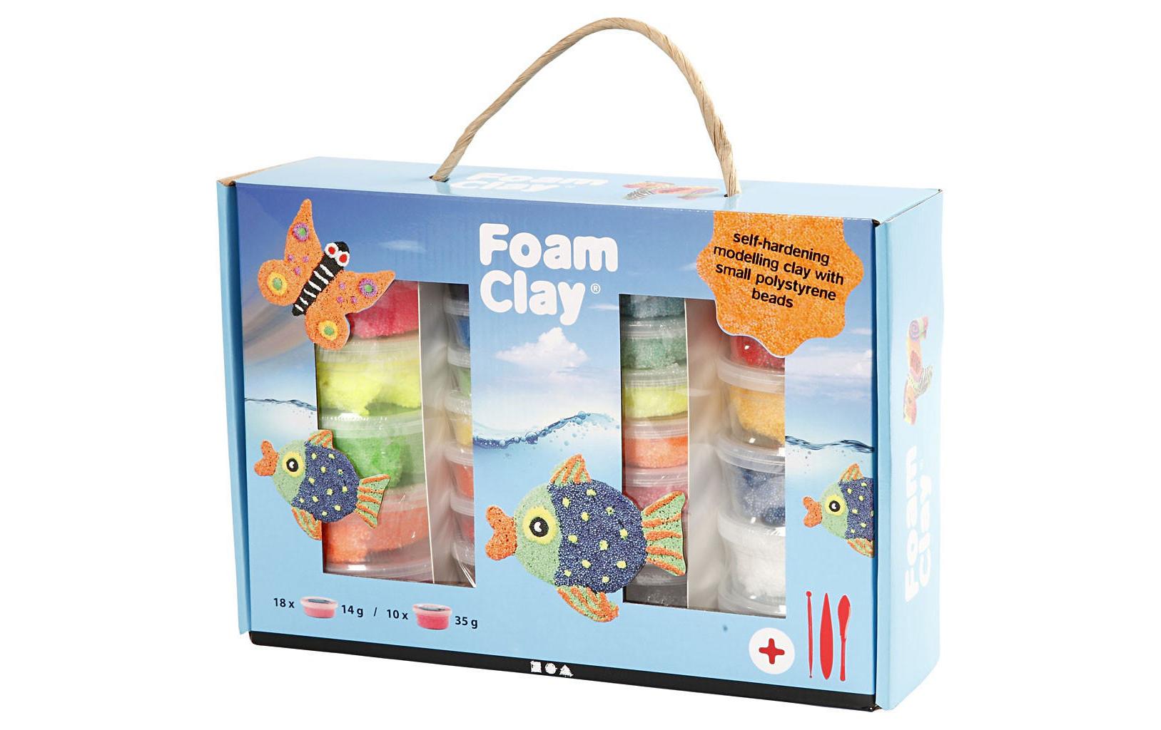 Creativ Company Modelliermasse, Foam Clay (lufttrocknend), Mehrfarbig, 602 g