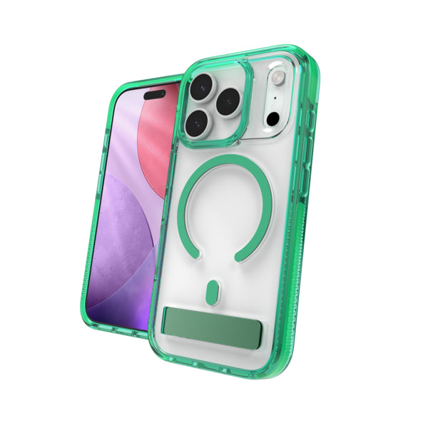 ZAGG Santa Cruz Snap Backcover – für Apple iPhone 17 Pro, mit Ständer, Mystic Green, bis 4 m sturzsicher