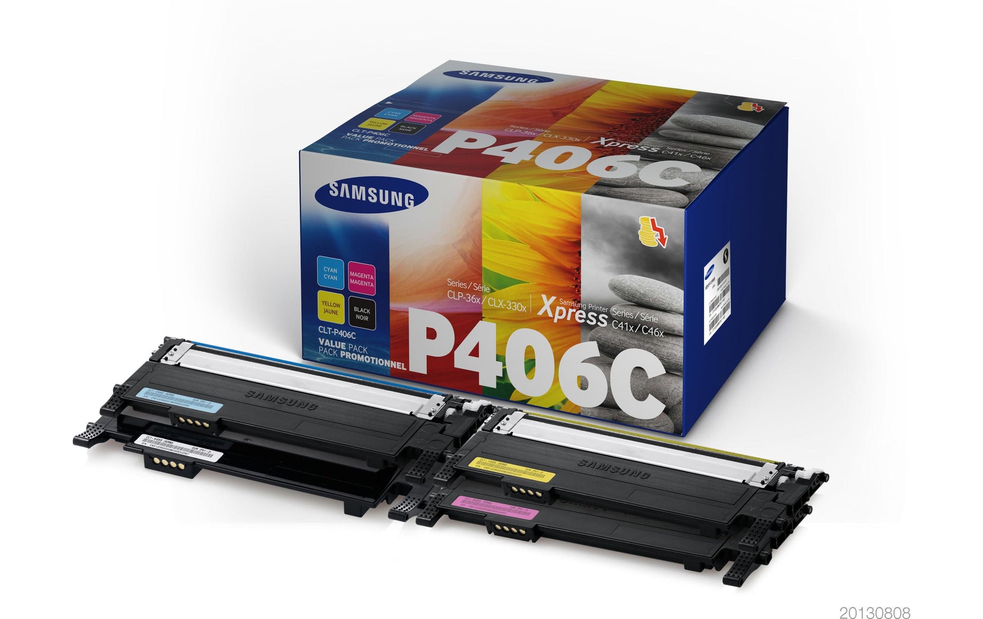 HP Samsung – Toner-Multipack CLT-P406C – BK/C/M/Y, schwarz 1500, C/M/Y 1000 Seiten