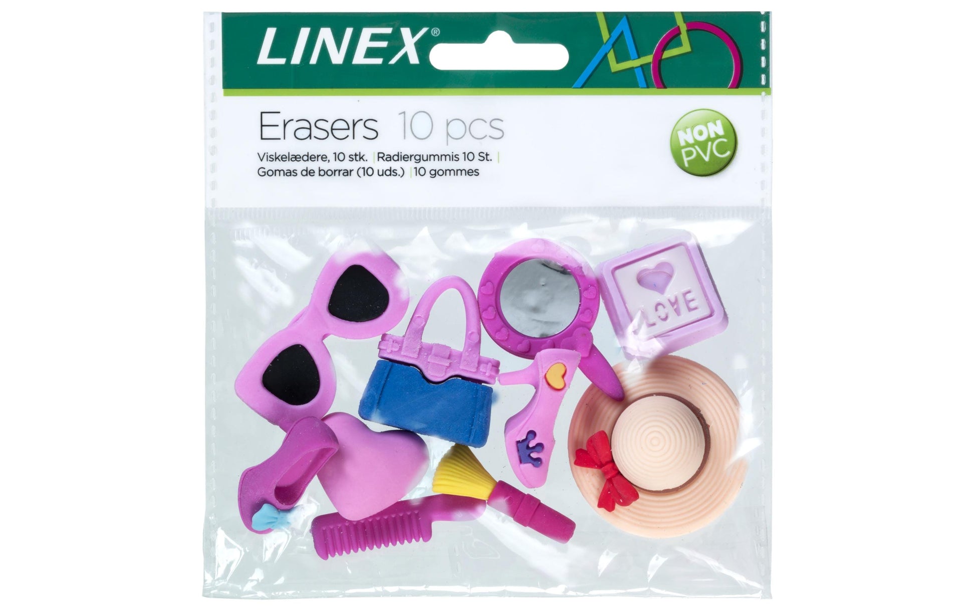 Linex Motiv-Radiergummi Girls 3D – mehrfarbig, 10er-Set