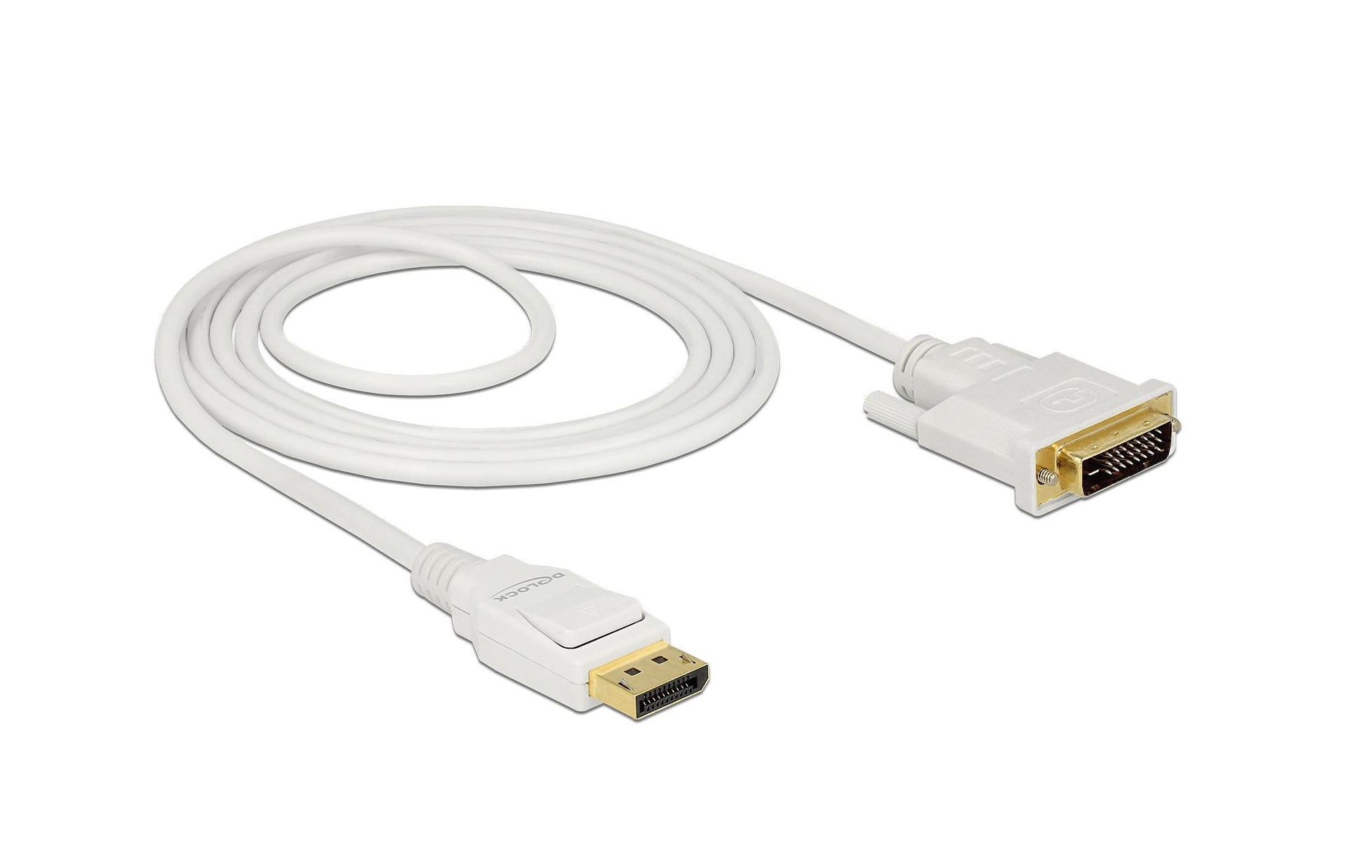 DeLOCK DisplayPort auf DVI-D Kabel DP 1.2 1080p 60 Hz – 2 m – Weiss