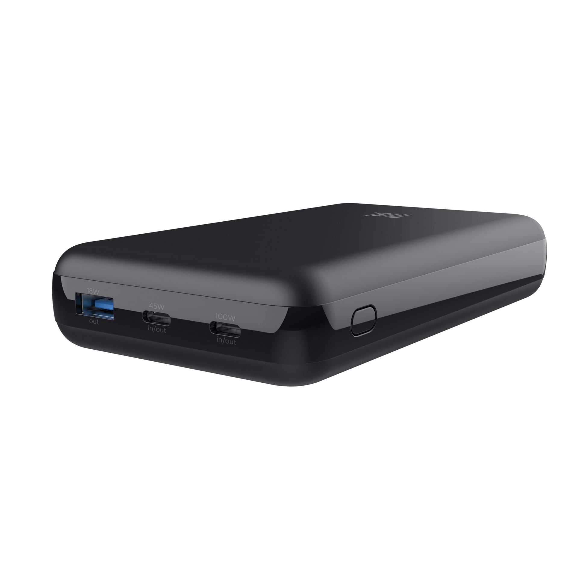 Trust Powerbank 10000 mAh, PD 100 W, 2× USB-C, 1× USB-A, Schwarz