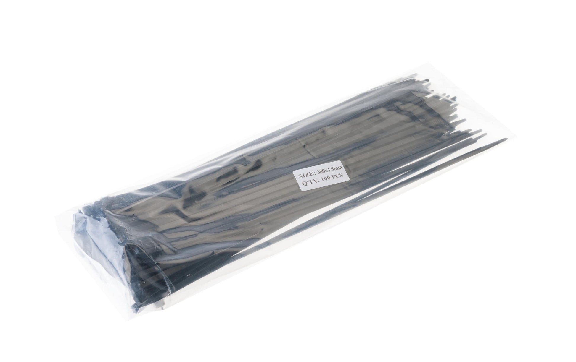 VR Technics Kabelbinder, 4,8×300 mm, 100er-Pack, lösbar, selbstverlöschend, UL 94 V2 – schwarz