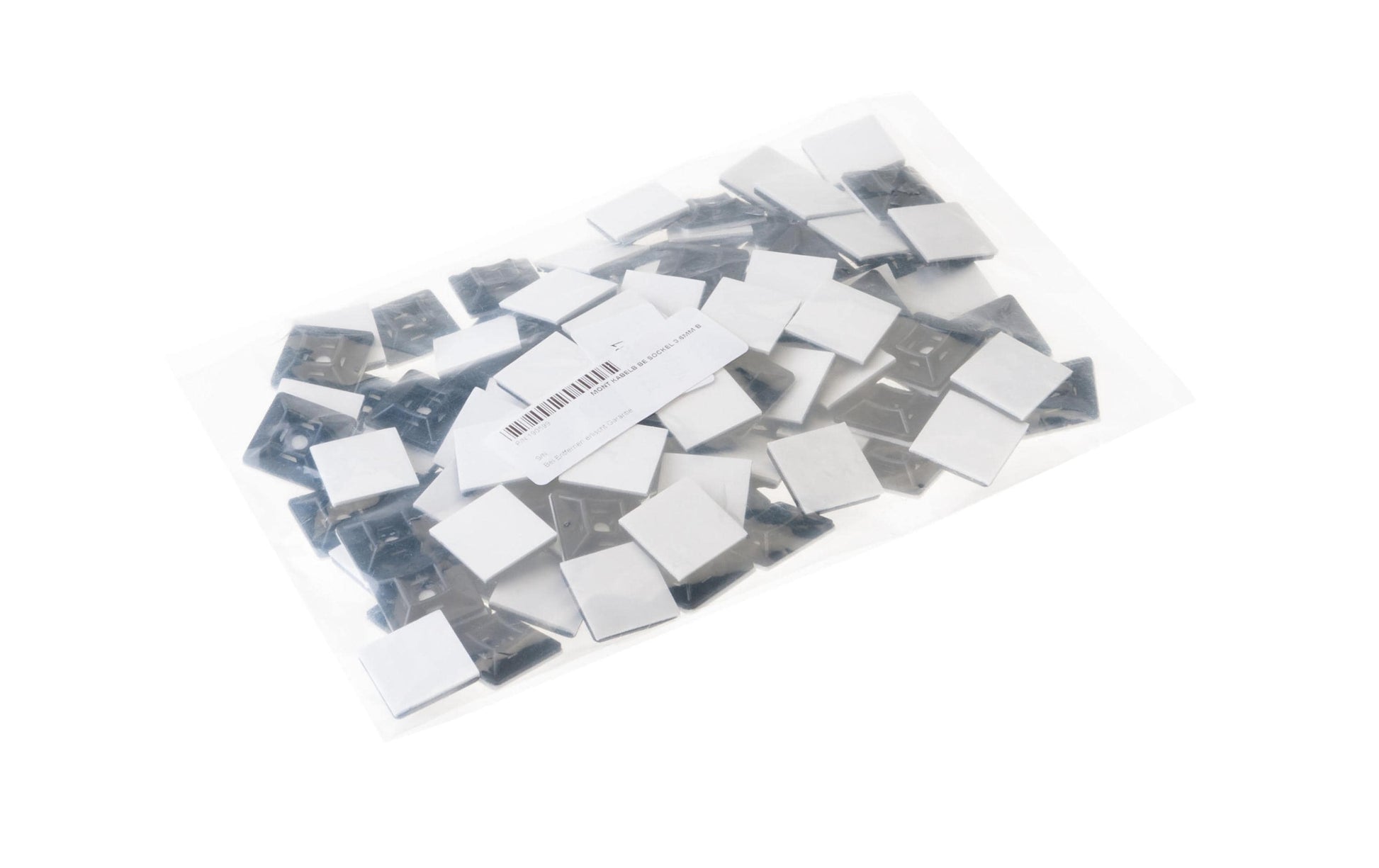 VR Technics Kabelhalter für Kabelbinder bis 3,6 mm Breite, 19×19 mm, 100er-Pack – schwarz