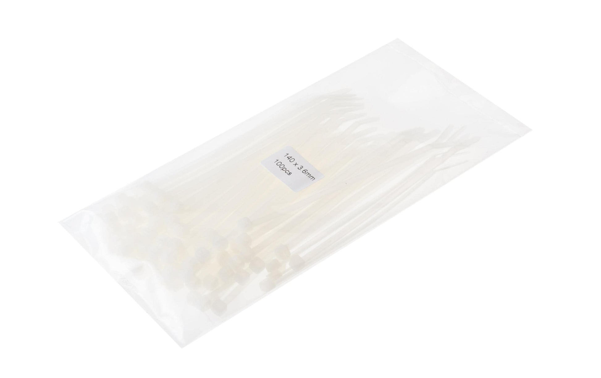 VR Technics Kabelbinder 140×3,6 mm, 100er-Pack, transparent, selbstverlöschend UL94 V2, -35°C bis +85°C