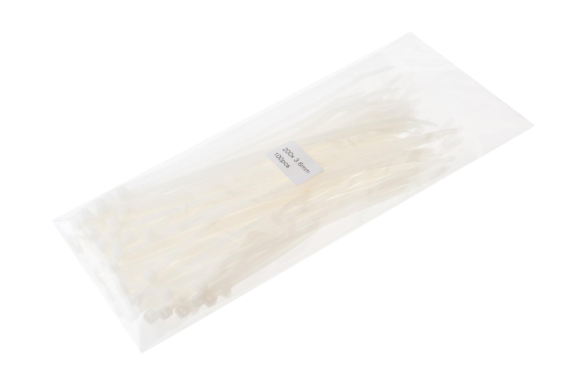 VR Technics Kabelbinder, 200×3,6 mm, 100er-Pack – transparent