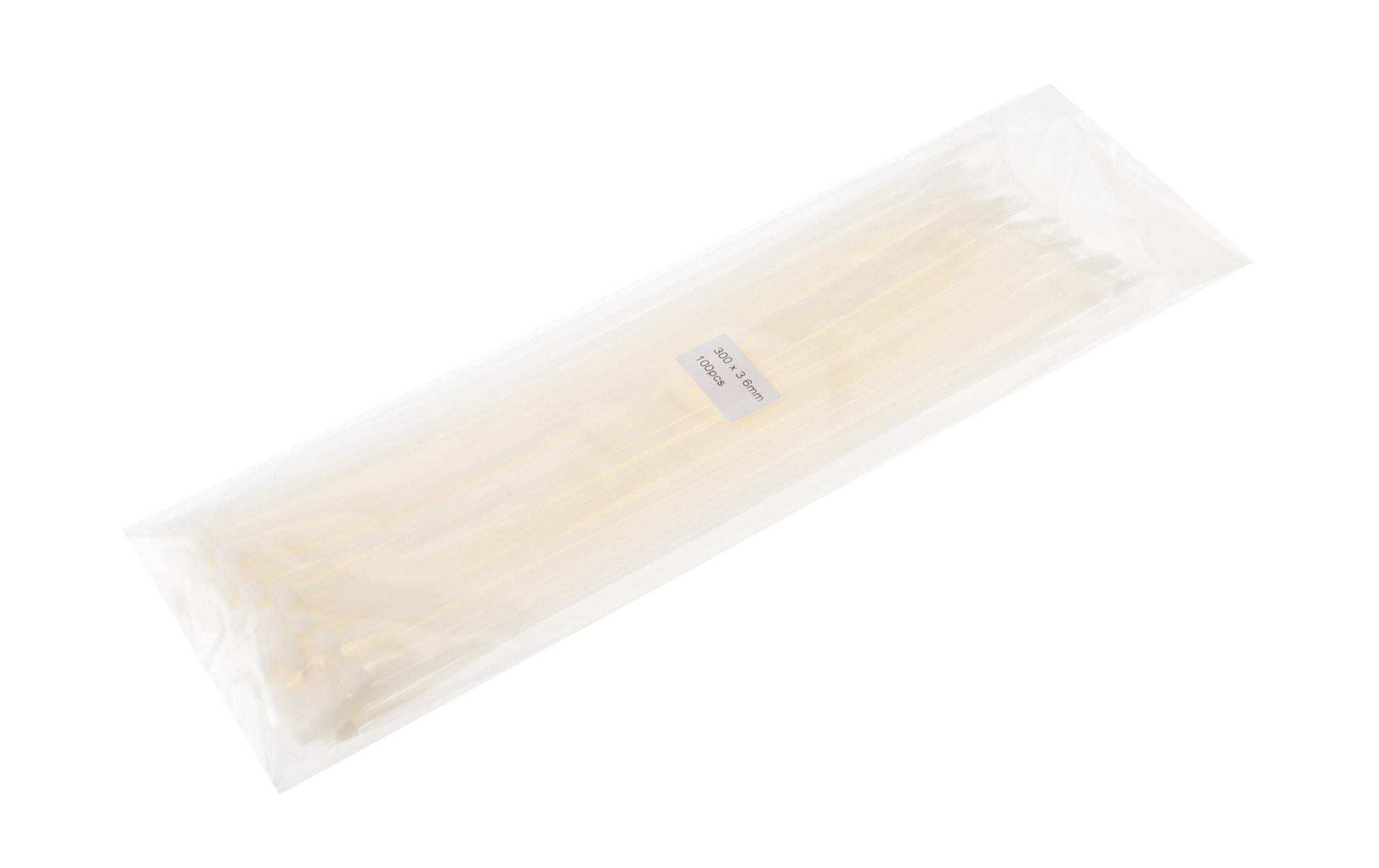 VR Technics Kabelbinder 3,6×300 mm, 100er-Pack, selbstverlöschend, UL94 V-2, -35°C bis +85°C – transparent