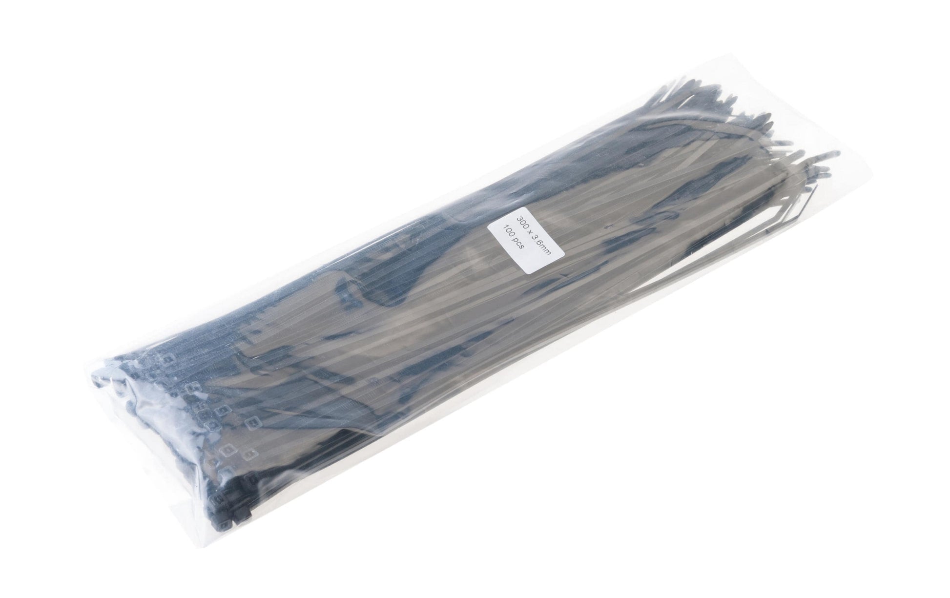 VR Technics Kabelbinder, 300×3,6 mm, 100er-Pack, selbstverlöschend (UL94 V-2), -35°C bis +85°C – schwarz