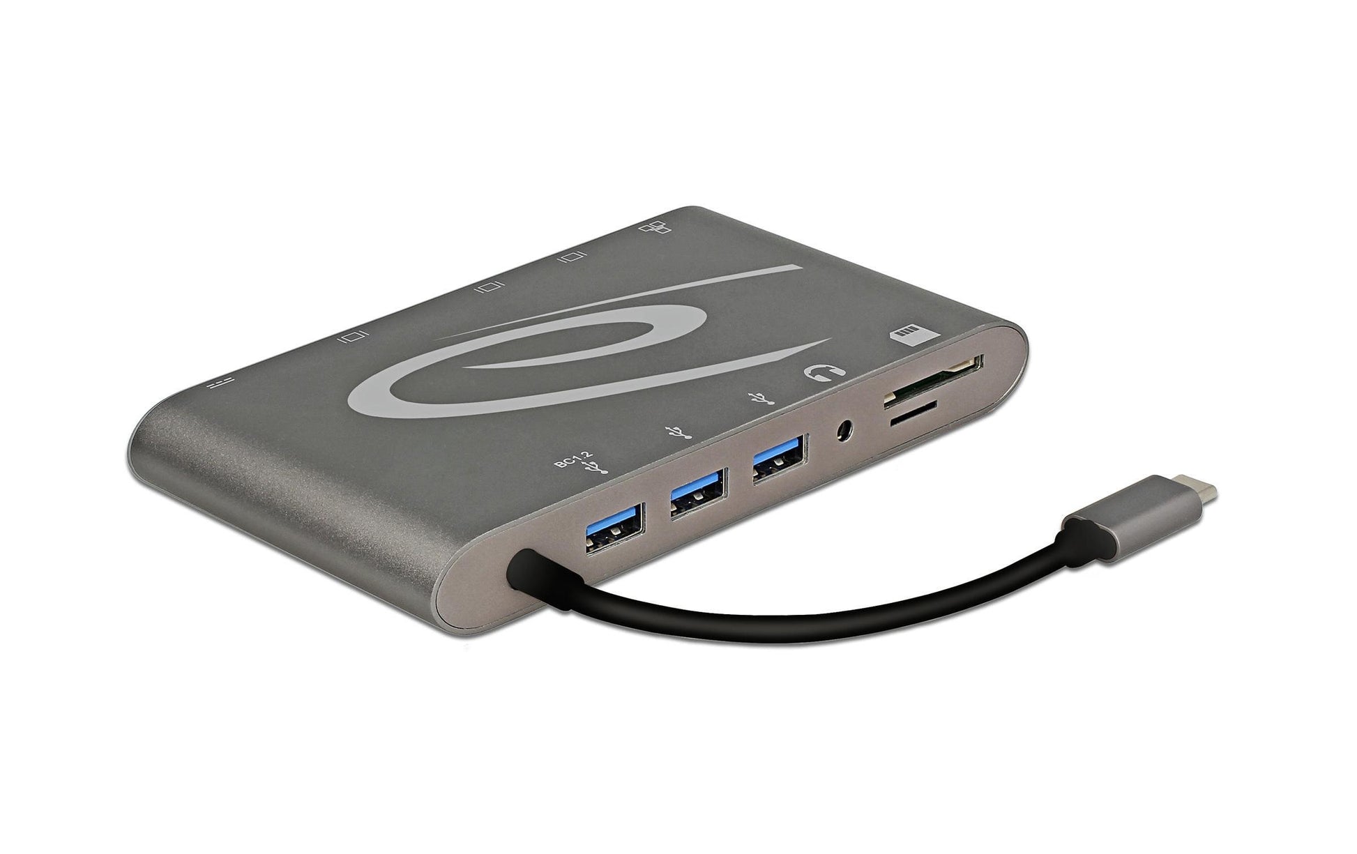 DeLOCK 87297 Dockingstation – USB-C, 1× HDMI, 1× VGA, 3× USB-A, 2× USB-C, GbE, SD/microSD, 3,5 mm Audio