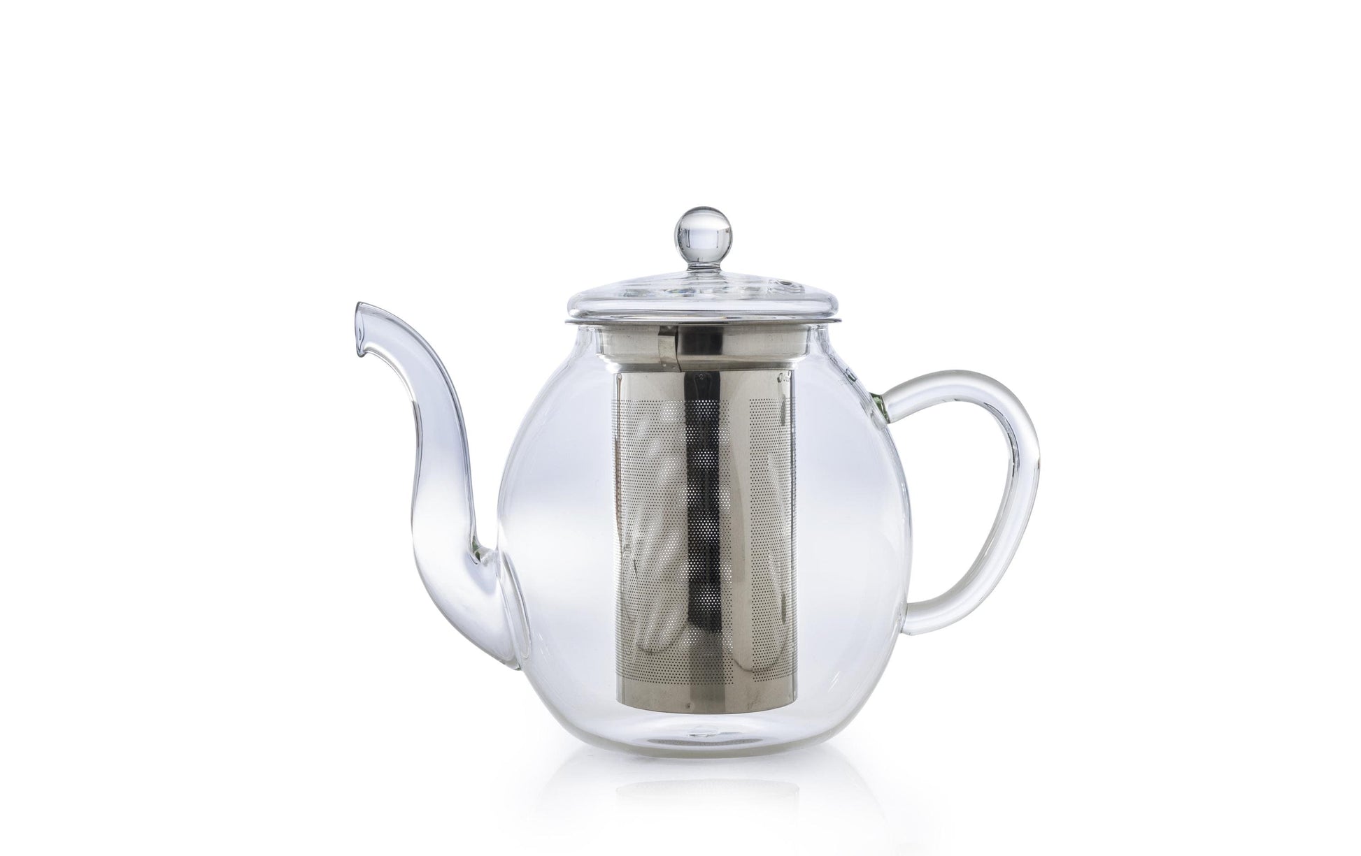 Creano Teekanne – 1 l, Borosilikatglas, Transparent, mit Glasdeckel, Edelstahl-Teefilter, spülmaschinenfest