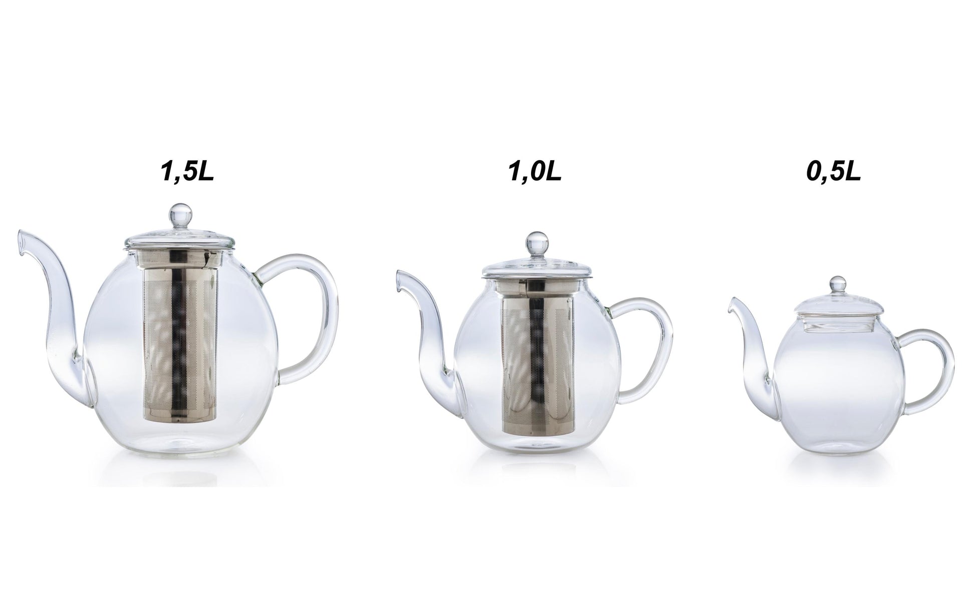 Creano Teekanne – 1,5 l, Borosilikatglas, mit Glasdeckel, Teefilter (Edelstahl), spülmaschinenfest