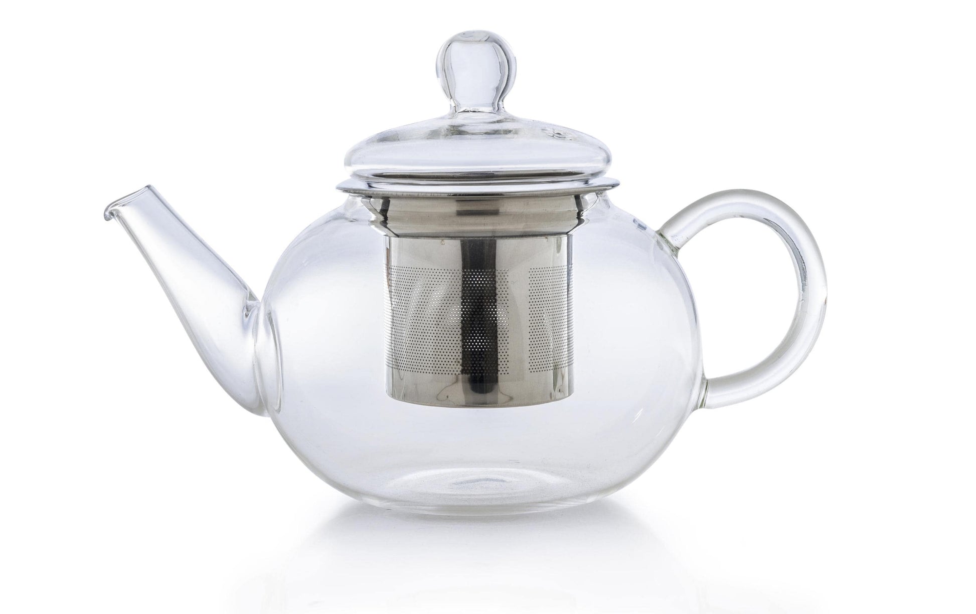 Creano Teekanne – 800 ml, Borosilikatglas, transparent, mit Glasdeckel, Edelstahlfilter, spülmaschinenfest