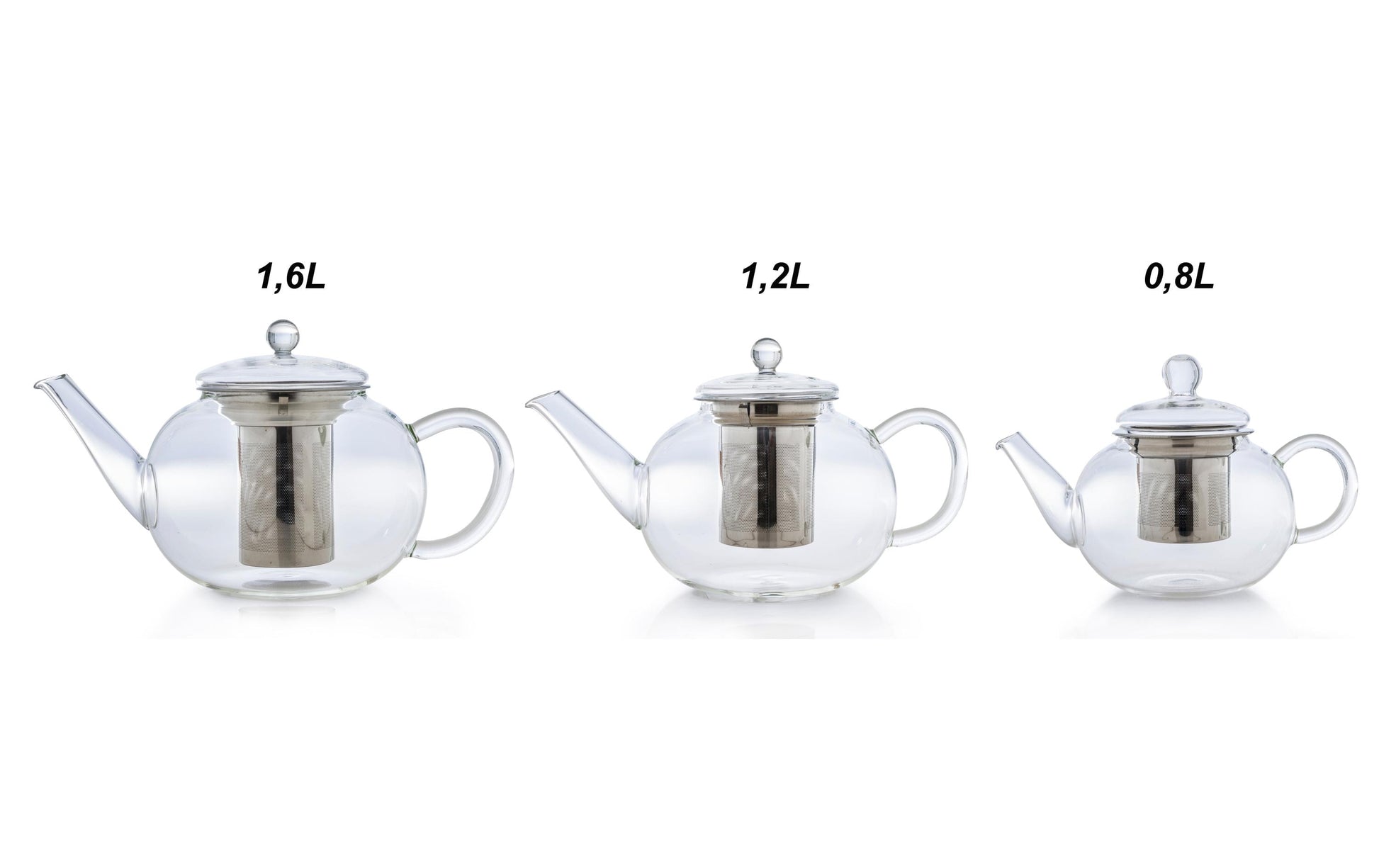 Creano Teekanne – 800 ml, Borosilikatglas, transparent, mit Glasdeckel, Edelstahlfilter, spülmaschinenfest