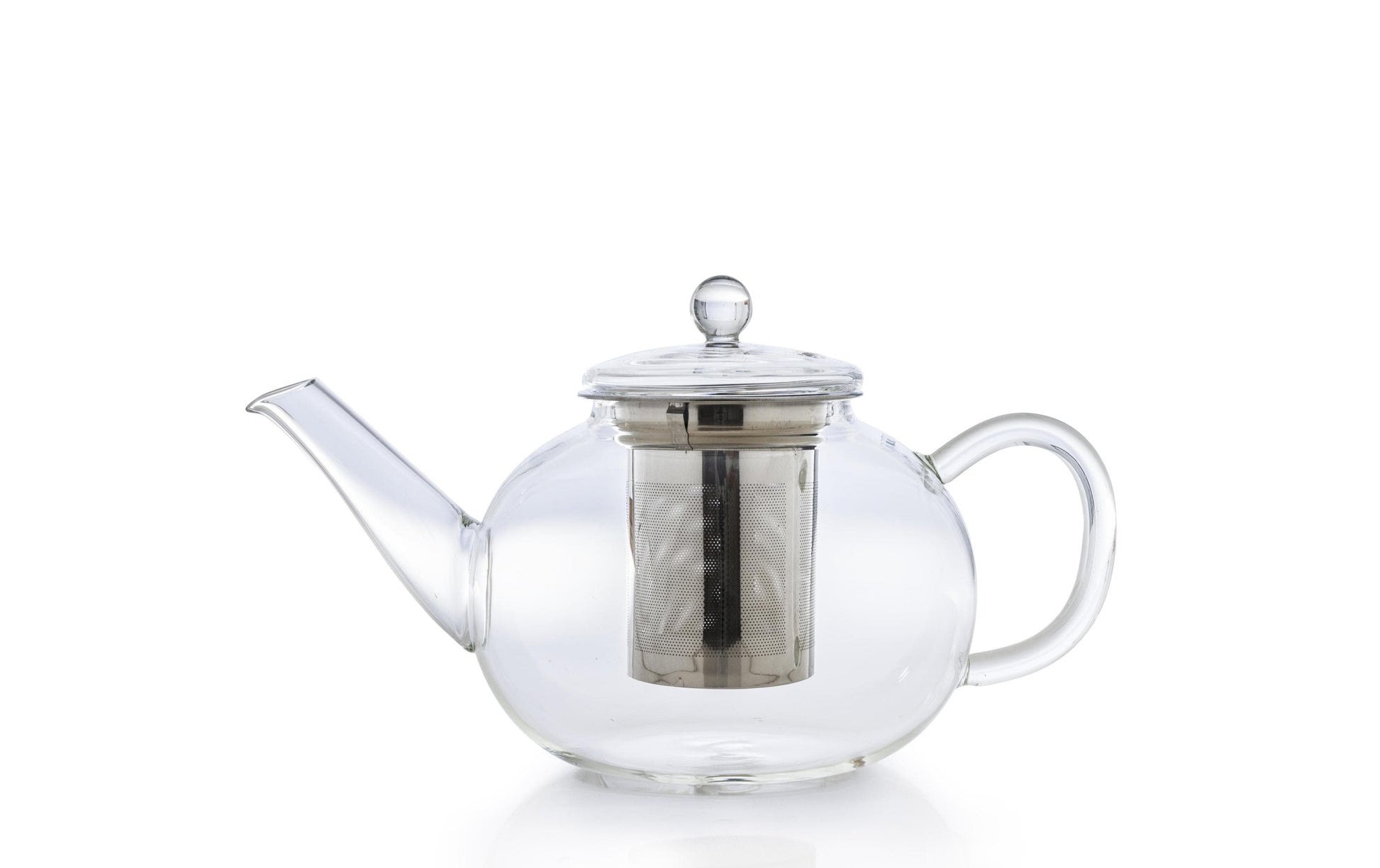 Creano Teekanne – 1,2 l, Borosilikatglas, transparent, mit Glasdeckel, Edelstahlfilter, spülmaschinenfest
