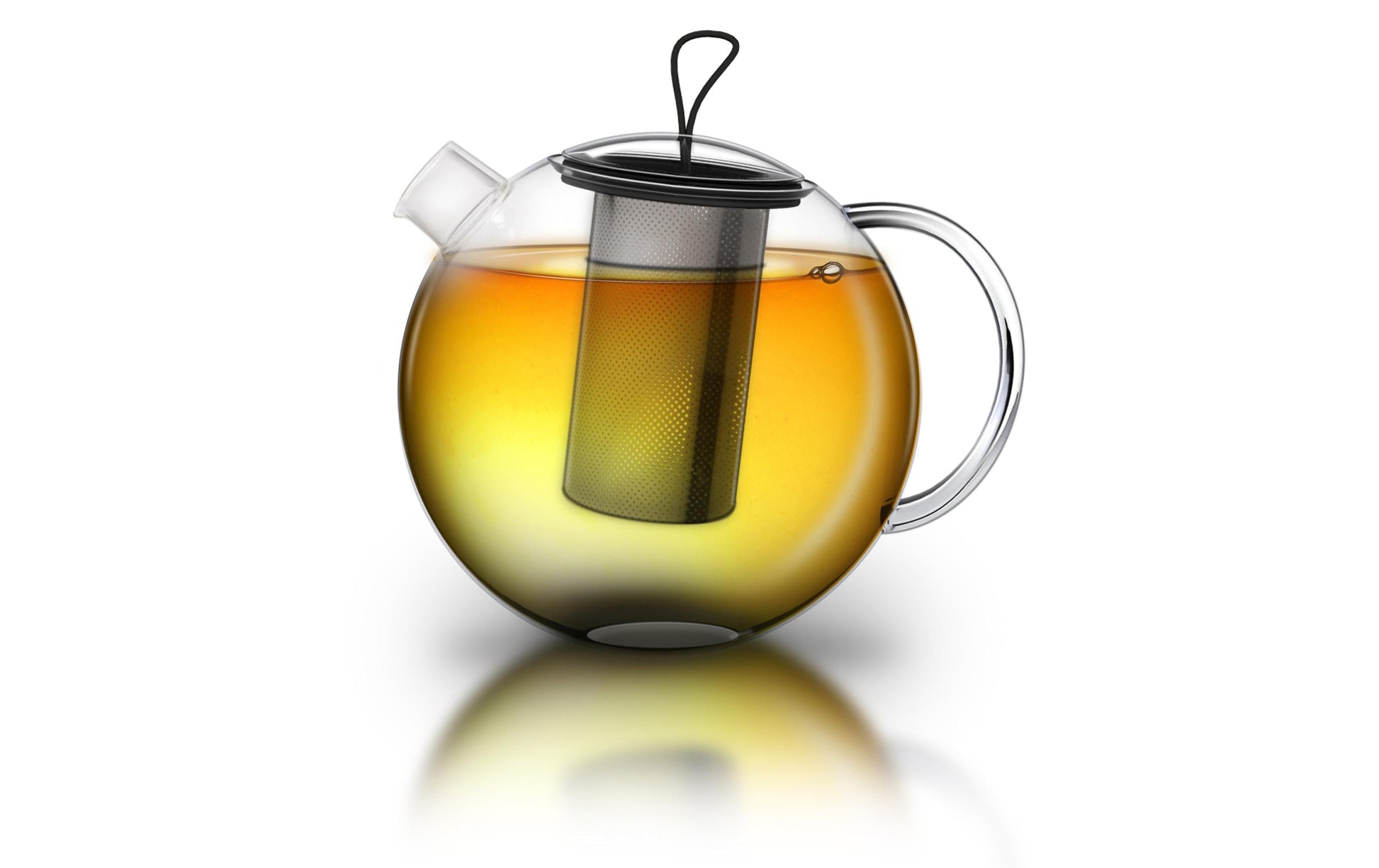 Creano Teekanne – 3-teiliges Set, 1,5 l, Borosilikatglas, transparent, mit Deckel, Edelstahlfilter