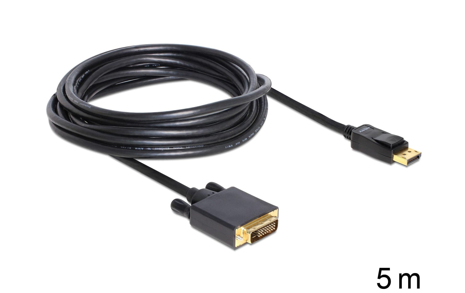 DeLOCK DisplayPort auf DVI-D Kabel DP 1.1 1920×1200 60 Hz – 5 m