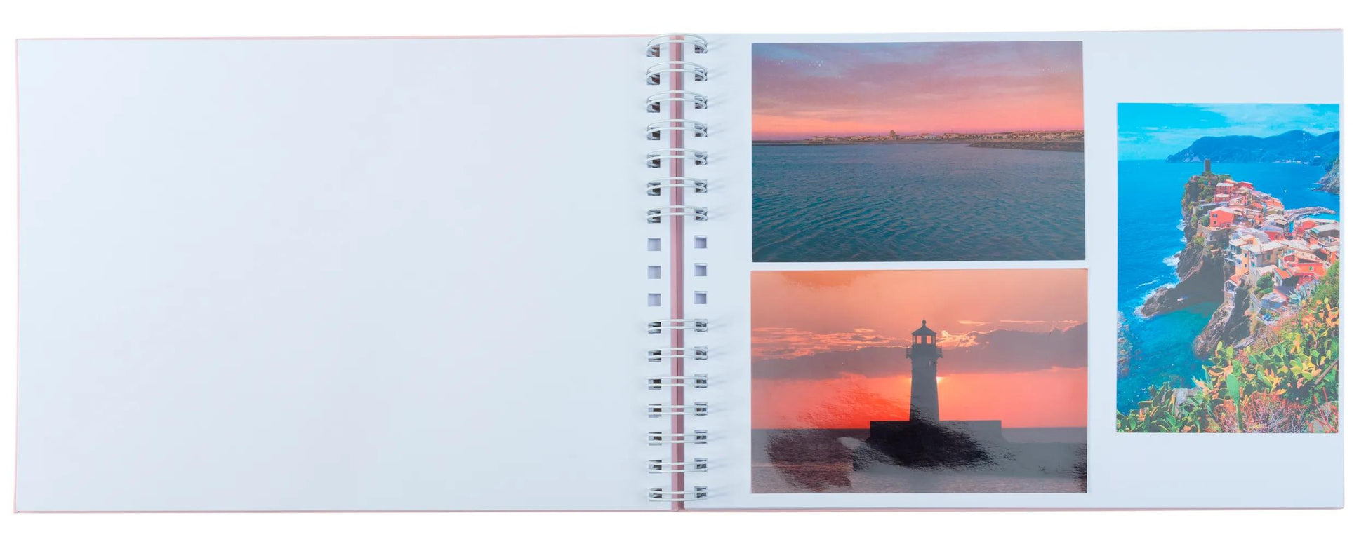 Exacompta Ellipse Fotoalbum – 32 × 22 cm, Spiralbindung, 50 Seiten, weisse Seiten, rosa