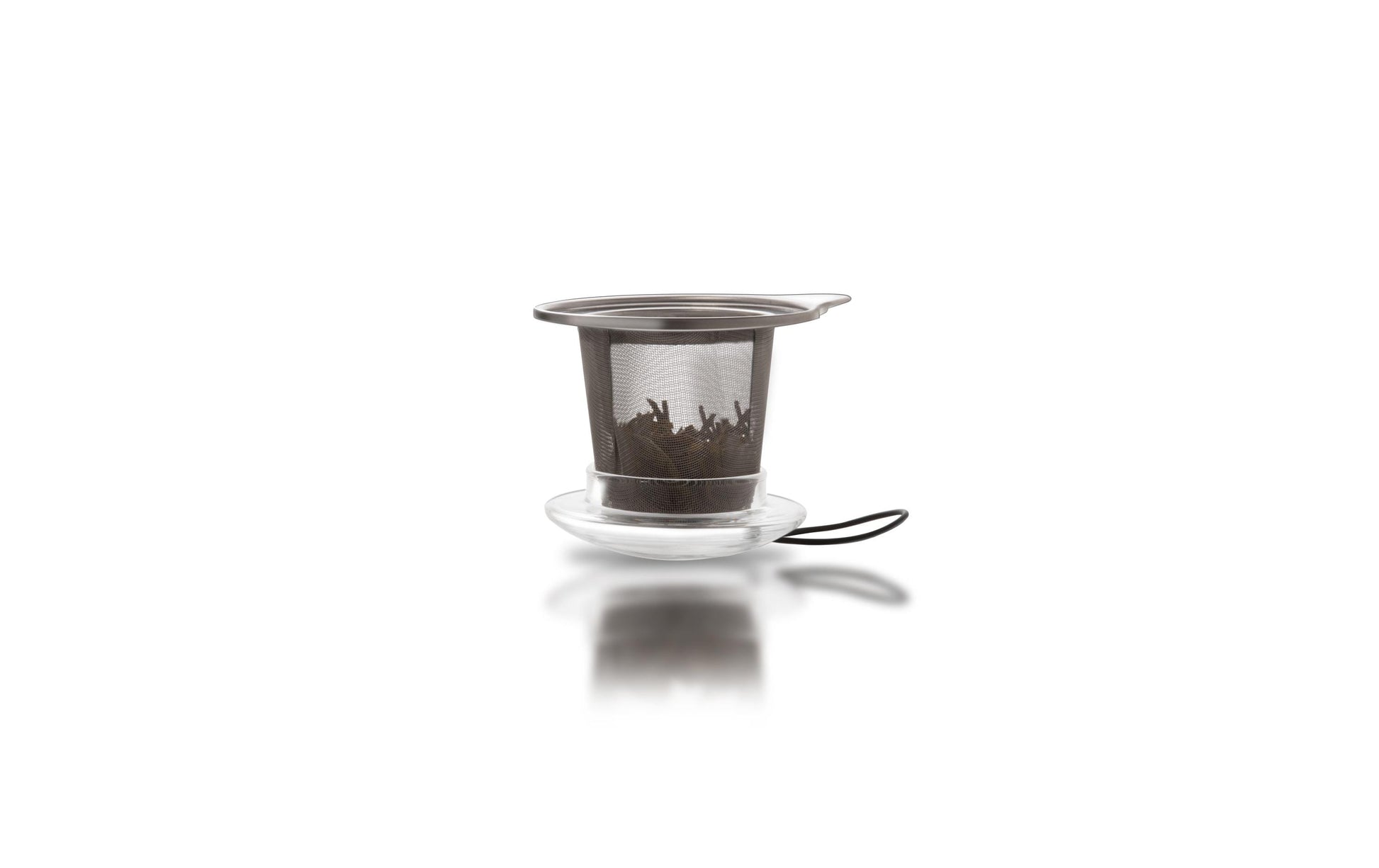 Creano Teeglas – 4er Set, 445 ml, Glas/Edelstahl, mit Glasdeckel, spülmaschinenfest