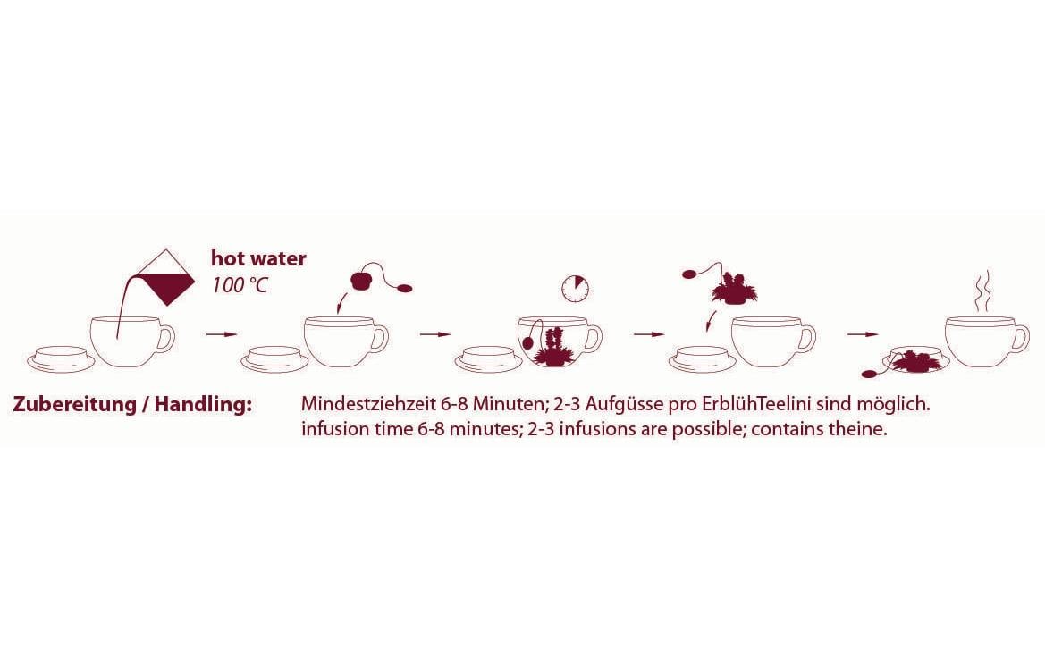 Creano Geschenkset Erblühtee – 8 Teeblumen