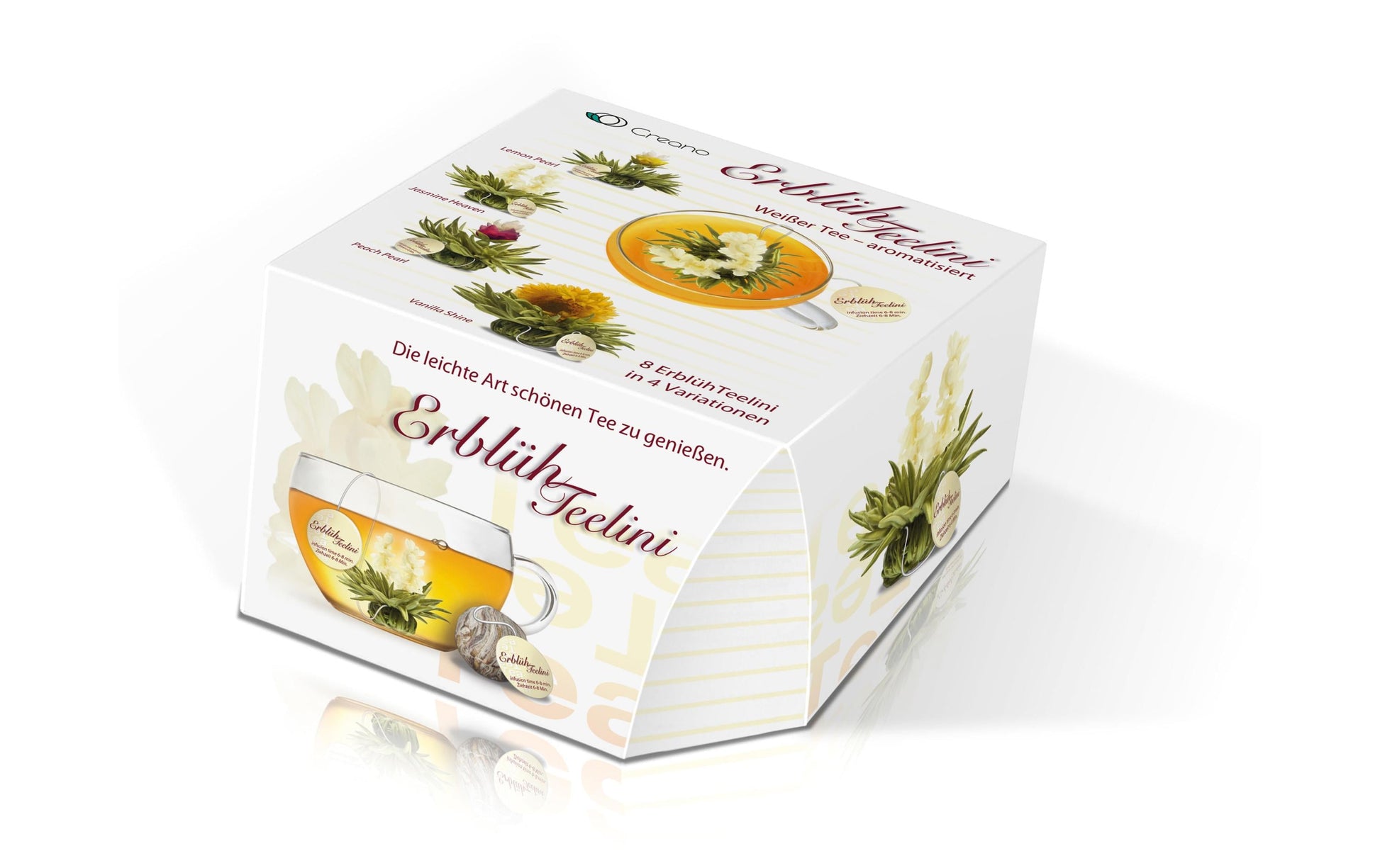 Creano Geschenkset Erblühtee – 8 Teeblumen