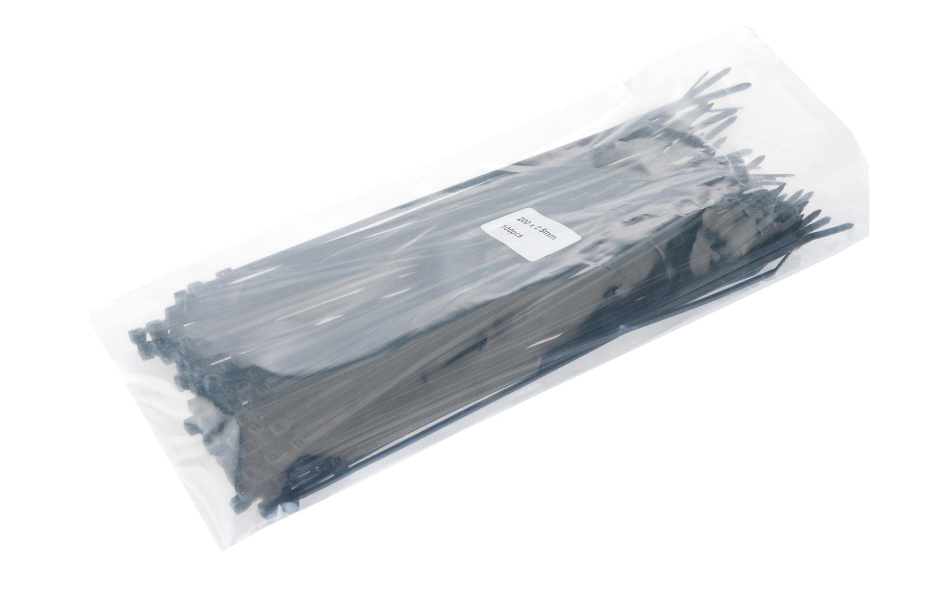 VR Technics Kabelbinder, 200×2,5 mm, 100er-Pack, Nylon, UL94 V2 – schwarz